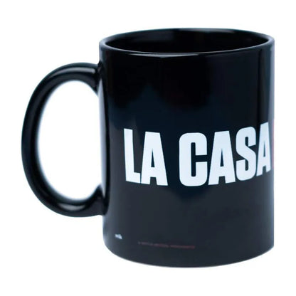 La Casa De Papel keraminis puodelis dovanų dėžutėje 330 ml (La Casa De Papel logotipas)