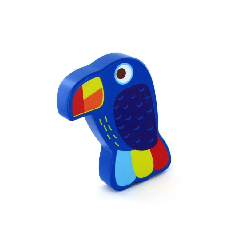 Mediniai barškučiai (Flamingas, Toucan), atsitiktinis modelio pasirinkimas