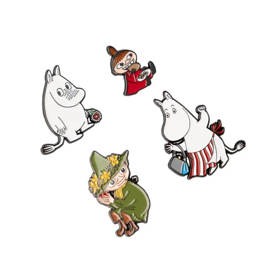 Moomin – 4 smeigtukų rinkinys drabužiams ar kuprinei