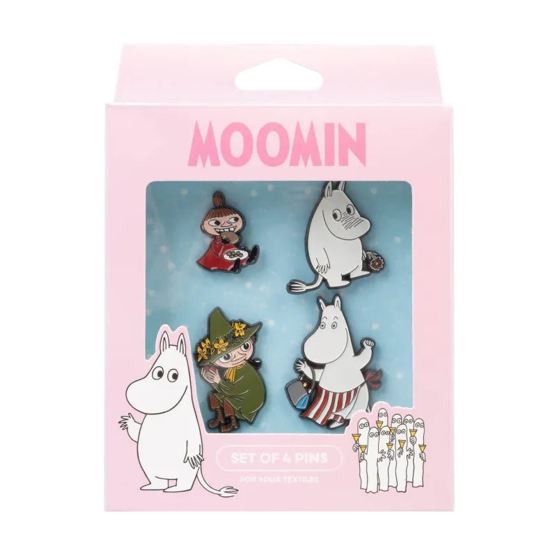 Moomin – 4 smeigtukų rinkinys drabužiams ar kuprinei