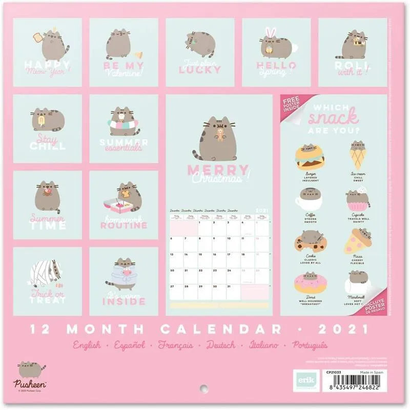 Pusheen – 2021 metų „Foodie“ kolekcijos planavimo kalendorius