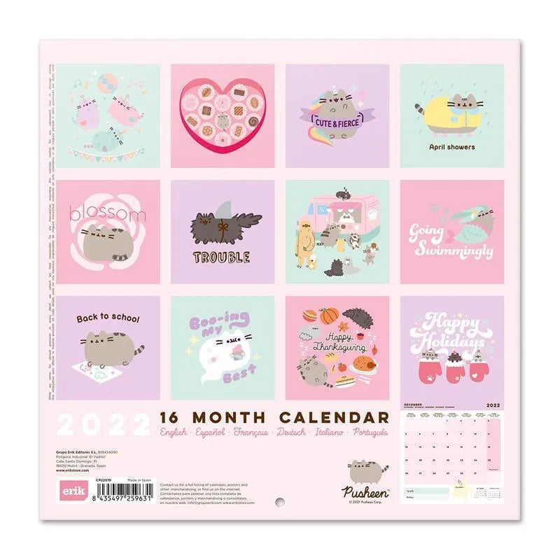 Pusheen – 2022 m. sieninis kalendorius iš „Foodie“ kolekcijos, 30 x 30 cm