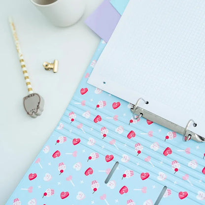 Pusheen – A4 formato segtuvas iš „Purrfect Love“ kolekcijos (2 žiedai, elastinė juosta)