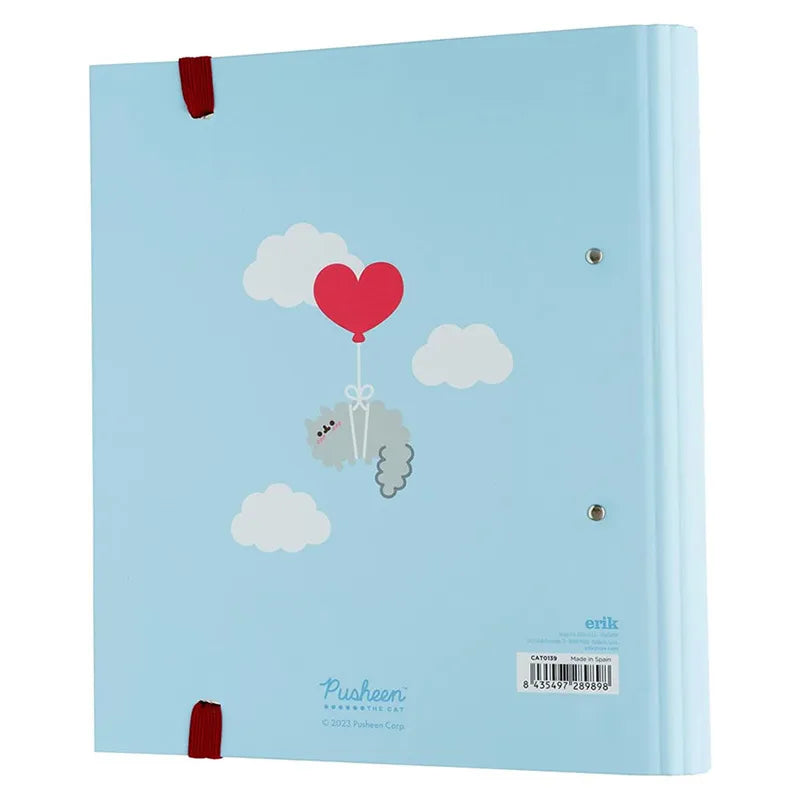 Pusheen – A4 formato segtuvas iš „Purrfect Love“ kolekcijos (2 žiedai, elastinė juosta)