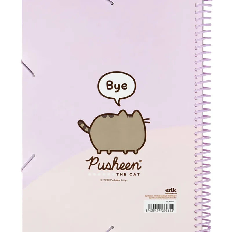 Pusheen – A4 formato segtuvas su elastine juosta ir 30 skaidrių įmaučių