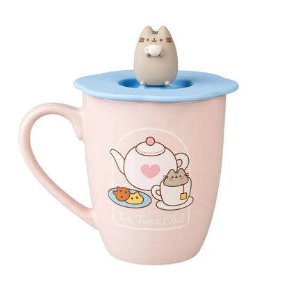 Pusheen keraminis puodelis su silikoniniu dangteliu ir 3D figūrėle, 350 ml