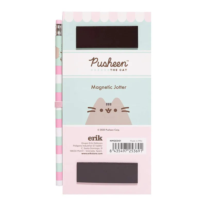 Pusheen – Magnetinis užrašų knygelė / pirkinių sąrašas šaldytuvui + pieštukas (10 x 21 cm)