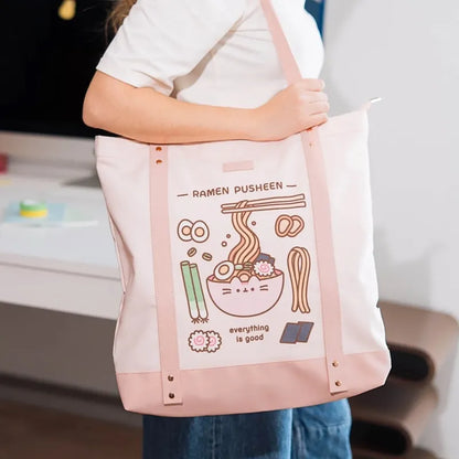 Pusheen – medžiaginis krepšys per petį iš Sushi Roll kolekcijos, 40x42 cm