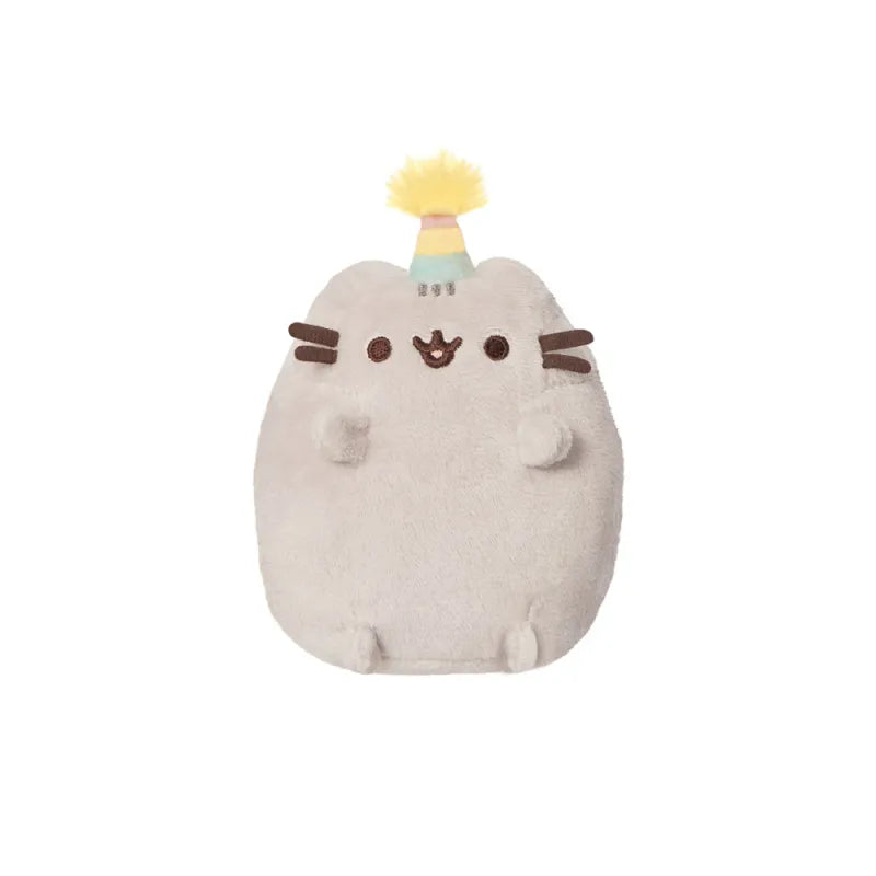 Pusheen – pliušinis žaislas su gimtadienio kepurėle, 12 cm