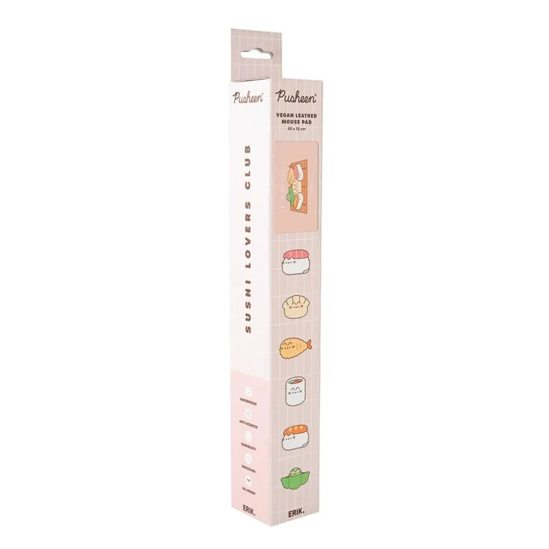 Pusheen – XXL PU odinis žaidimų ir darbo stalo kilimėlis iš „Sushi Roll“ kolekcijos (60 x 35 cm)