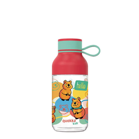 Quokka Ice Kids gertuvė su dirželiu – Ecozen 430 ml vandens buteliukas su dirželiu (Happy Quokka)