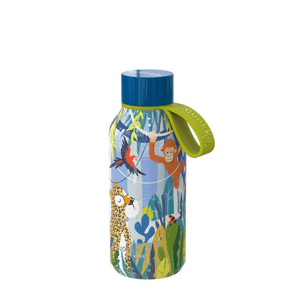 Quokka Solid Kids su dirželiu – 330 ml nerūdijančio plieno termogertuvė su dirželiu (Jungle)