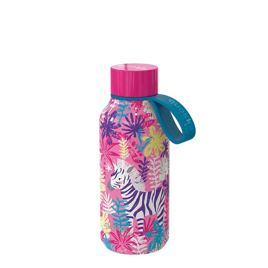 Quokka Solid Kids su dirželiu – nerūdijančio plieno termo gertuvė 330 ml (Zebras)