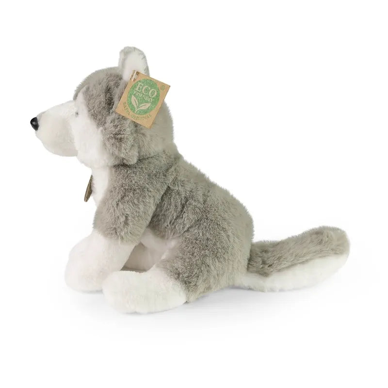 Rappa – pliušinis tikroviškas sėdintis haskis, 23 cm, ekologiška „Soft Collection“ kolekcija