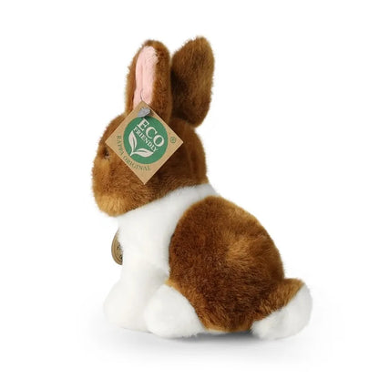 Rappa – pliušinis tikroviškas triušis, baltas su ruda, sėdintis 16 cm, Eco-Friendly