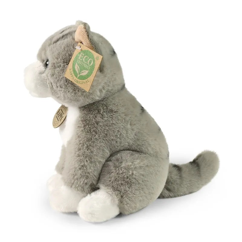Rappa – tikroviškas pliušinis sėdintis katinas, pilkas, 23 cm, Eco-Friendly Soft Collection