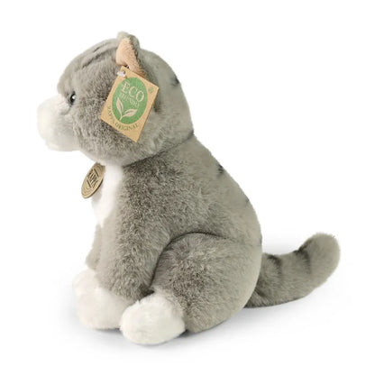 Rappa – tikroviškas pliušinis sėdintis katinas, pilkas, 23 cm, Eco-Friendly Soft Collection