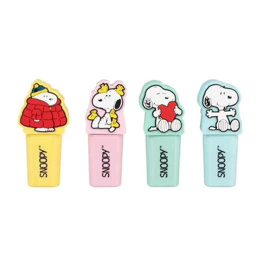 Snoopy – 4 spalvų žymeklių rinkinys su 3D dekoracijomis