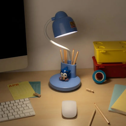 „Sonic“ lanksti LED stalinė lempa vaikams su organizatoriumi, belaidė, įkraunama per USB-C, reguliuojamo ryškumo